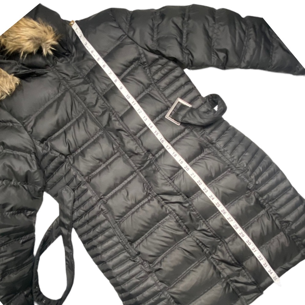 Brooks Brothers Down 346  Belted Puffer Parka Jacket Black L - Picture 11 of 13